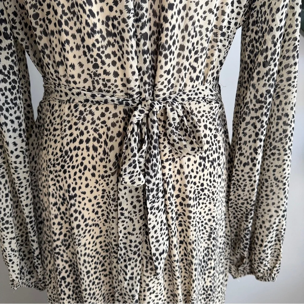 Baltic Born Maxi Dress Cha Cha Leopard Dot Print Taupe Sz L - Picture 10 of 12